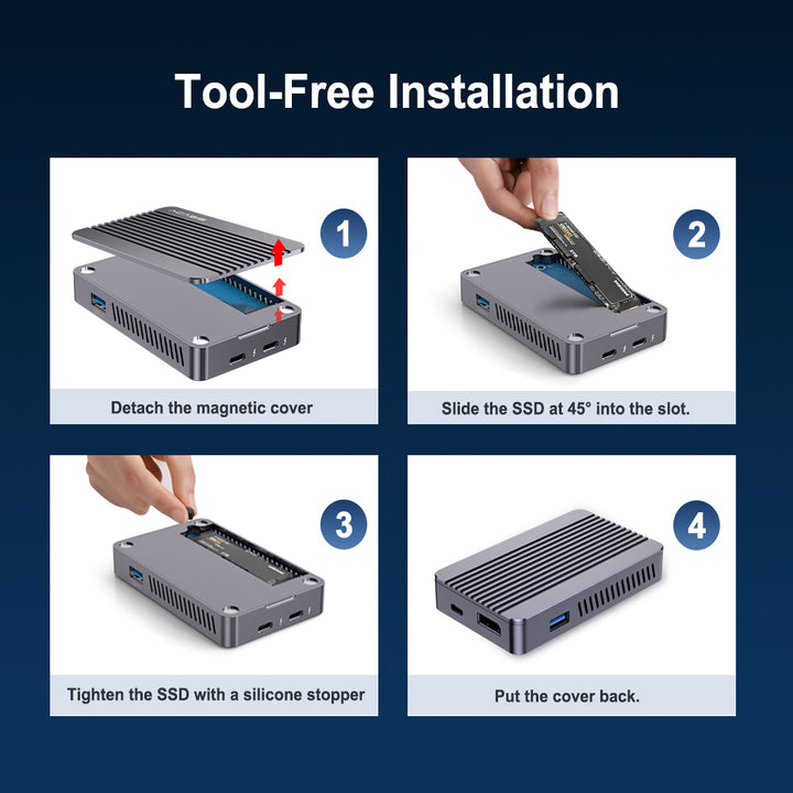 ACASIS 40Gbps M.2 NVME SSD Enclosure DP 4K60Hz Docking Station TBU42