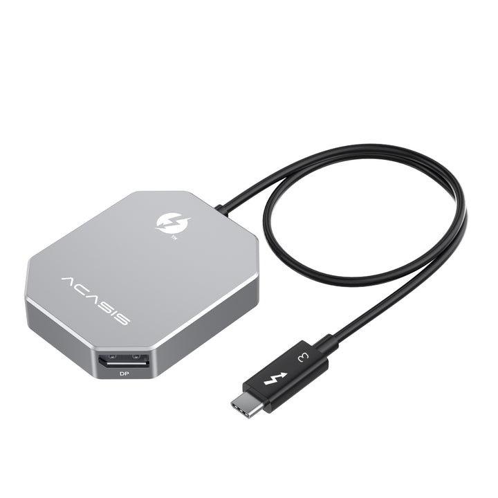 ACASIS Thunderbolt 3 40Gbps to Dual DisplayPort Adapter 4K60Hz Support 8K60Hz Single Display Compatible with Thunderbolt 3/4