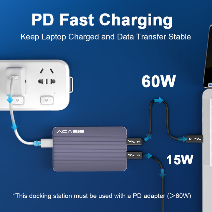 ACASIS 40Gbps M.2 NVME SSD Enclosure DP 4K60Hz Docking Station TBU42