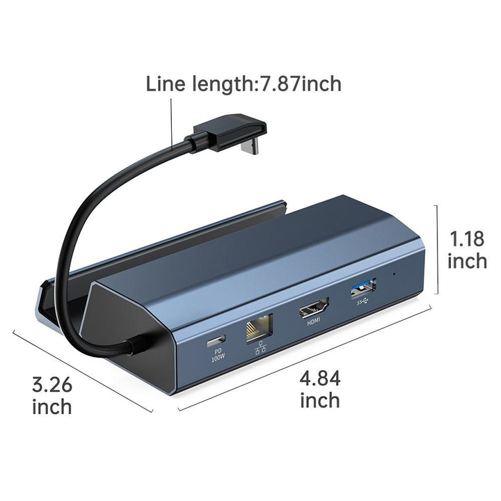 ACASIS 6-in-1 Steam Deck Dock with HDMI 2.0 4K@60Hz, Gigabit Ethernet, 3 USB-A 3.0 and USB-C PD 100W Port Max