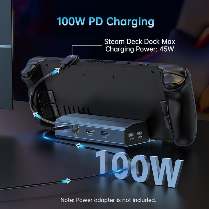 ACASIS 6-in-1 Steam Deck Dock with HDMI 2.0 4K@60Hz, Gigabit Ethernet, 3 USB-A 3.0 and USB-C PD 100W Port Max