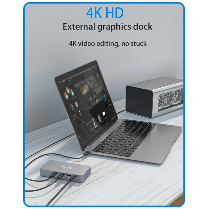 ACASIS Thunderbolt 3 Enclosure Dual Disk M.2 NVME Case 8K60Hz Hard Disk Box Dock Station Support 4 RAID for Mac/Windows